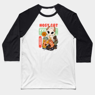 Nosy Cat Baseball T-Shirt